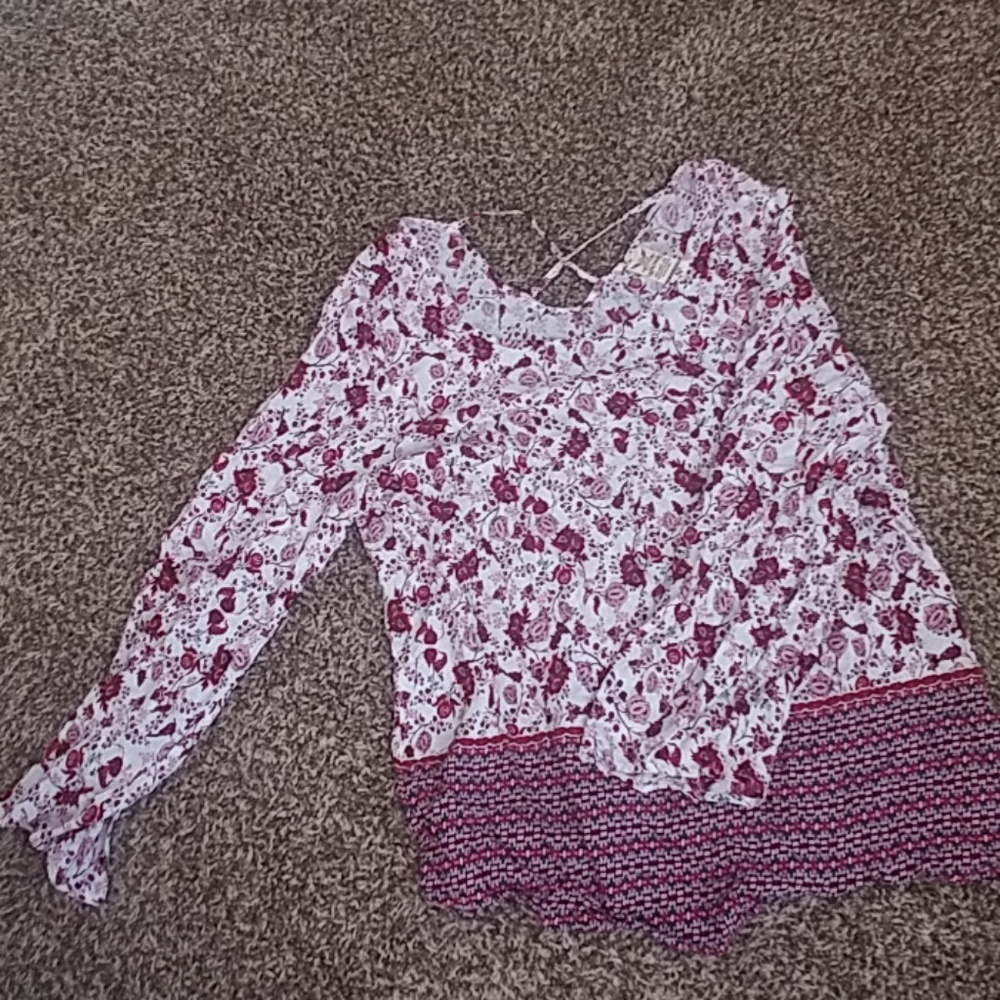 Red and white blouse